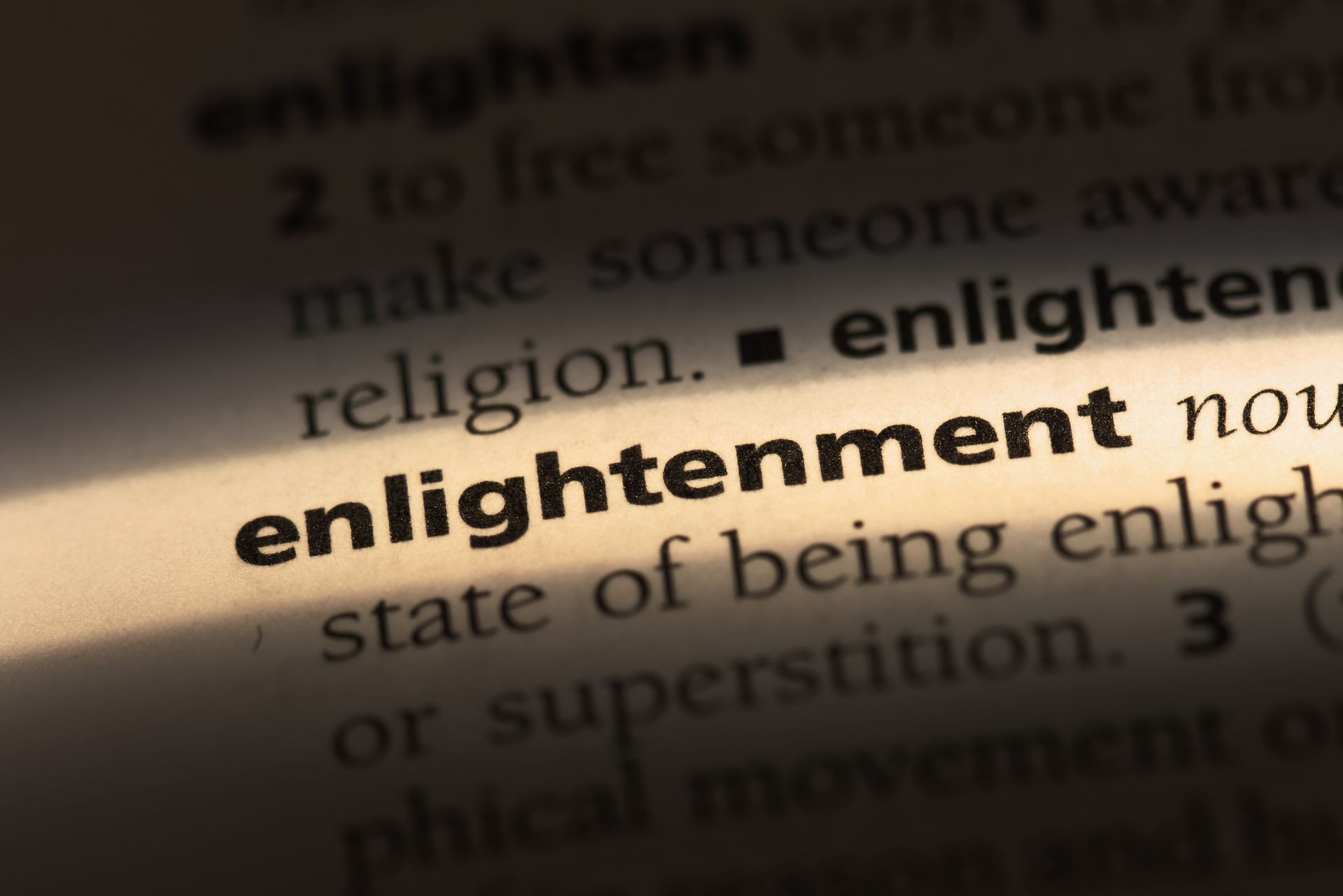 enlightenment word in a dictionary. enlightenment concept